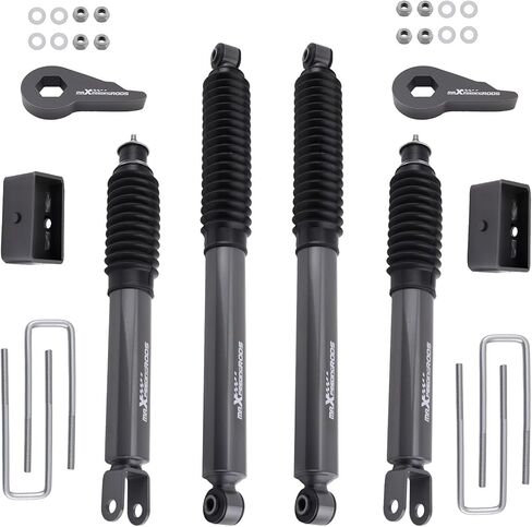 مجموعة رفع التسوية maxpeedingrods 1.5-2 بوصة لـ 1999-2007 Silverado/Sierra 1500 4WD Chevy/GMC، مجموعة رفع التعليق الأمامي والخلفي مع صدمات إصدار G1 in Kuwait