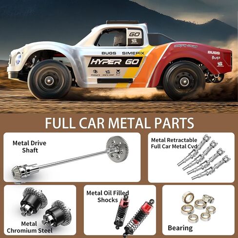 MJX Hyper Go 14211 RC Car, 1:14 Scale Brushless Remote Control Truck, High Speed 4WD Off-Road Vehicle with Metal Parts in Saudi Arabia