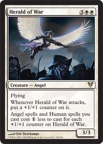 Magic The Gathering - Herald of War - Avacyn Restored - Single Card - White Creature - Angel - 3/3 Power/Toughness - 2012 in Kuwait