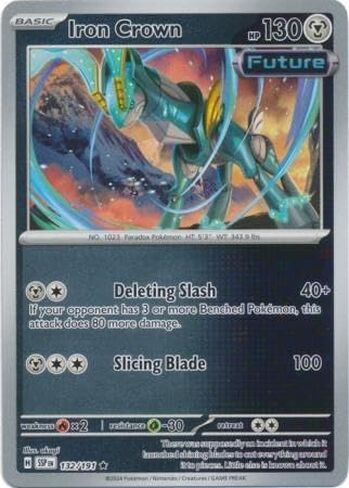 Pokemon - Iron Crown 132/191 – Surging Spark - Reverse Foil – Single Card in Kuwait
