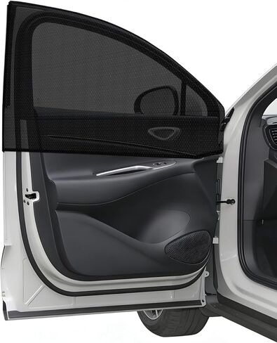 4 PCS Car Window Shades, Breathable Mesh Vehicle Front Rear Side Windows Sunshade Curtain for UV Protection, Stretchy Heat Block Window Screen Covers for Most SUVs in Kuwait