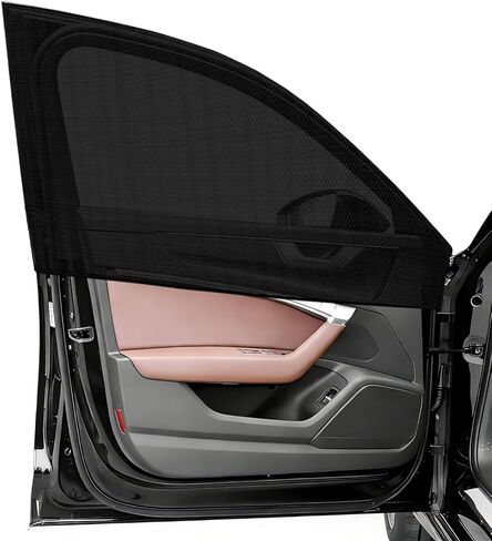 4 PCS Car Window Shades, Breathable Mesh Vehicle Front Rear Side Windows Sunshade Curtain for UV Protection, Stretchy Heat Block Window Screen Covers for Most SUVs in Kuwait