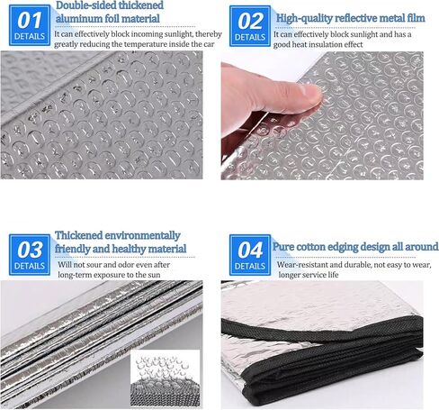 Upgrade Windshield Sun Shade Reflective Semi Truck Window Shades Foldable RV Windshield Sunshade for UVSun Protection fits for Rig Truck Commercial Windshields （87"*31"） in Saudi Arabia
