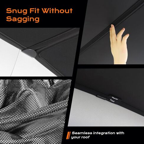 Tesla Model Y Juniper Sunshade Roof 2025-2026، سقف زجاجي بانورامي ظلة عازلة للحرارة للأشعة فوق البنفسجية كتلة فتحة سقف، بدون ترهل قابل للطي طراز Tesla Y Juniper الملحقات الداخلية باللون الأسود in Kuwait