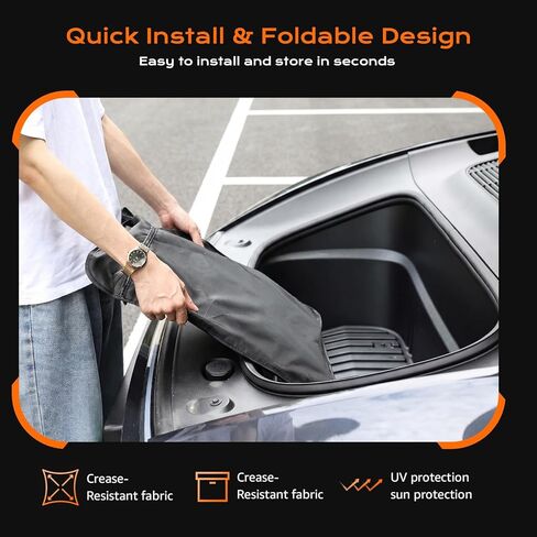 Tesla Model Y Juniper Sunshade Roof 2025-2026، سقف زجاجي بانورامي ظلة عازلة للحرارة للأشعة فوق البنفسجية كتلة فتحة سقف، بدون ترهل قابل للطي طراز Tesla Y Juniper الملحقات الداخلية باللون الأسود in Kuwait