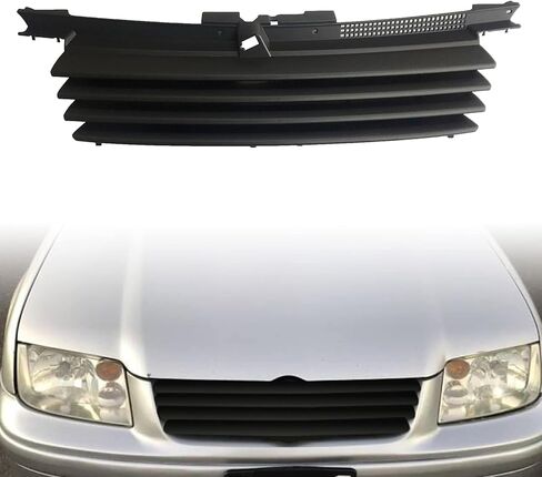 شبكة أمامية سوداء بدون شارة شبكة علوية مع حشو غطاء محرك السيارة لـ 1999-2005 VW Volkswagen MK4 Jetta Bora in Kuwait