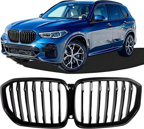 X5 استبدال شبكة الكلى الأمامية لـ 2019 2020 2021 2022 2023 BMW X5 G05 X5M xDrive40i/ xDrive50i/ xDrive45e، شرائح فردية سوداء لامعة in Kuwait