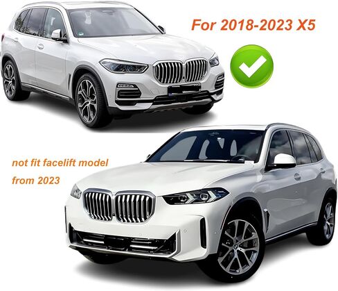X5 استبدال شبكة الكلى الأمامية لـ 2019 2020 2021 2022 2023 BMW X5 G05 X5M xDrive40i/ xDrive50i/ xDrive45e، شرائح فردية سوداء لامعة in Kuwait