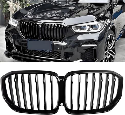 X5 استبدال شبكة الكلى الأمامية لـ 2019 2020 2021 2022 2023 BMW X5 G05 X5M xDrive40i/ xDrive50i/ xDrive45e، شرائح فردية سوداء لامعة in Kuwait