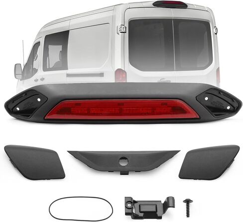 ضوء الفرامل الثالث متوافق مع 2018-2019 Ford Transit 150 250 350 350HD ارتفاع مركز السقف الخلفي ضوء البضائع الثالث ضوء وقوف السيارات LED مصباح الفرامل الثالث واضح/عدسة حمراء Tercera 923-127 in Kuwait