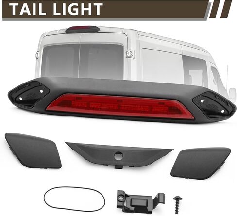 ضوء الفرامل الثالث متوافق مع 2018-2019 Ford Transit 150 250 350 350HD ارتفاع مركز السقف الخلفي ضوء البضائع الثالث ضوء وقوف السيارات LED مصباح الفرامل الثالث واضح/عدسة حمراء Tercera 923-127 in Kuwait