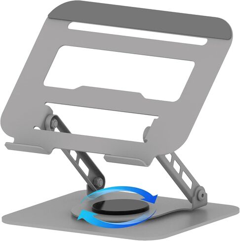 360 Rotation Laptop Stand, Multi-Angle Adjustable Laptop Holder Riser Stable Base Fully Foldable Easy to Storage and Portable Fit for MacBook Pro/Air HP 14 All Under 16" Devices (Black) in Saudi Arabia