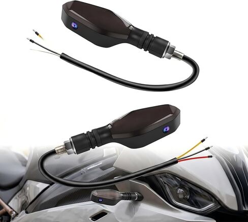 2 PCS Motorcycle Turn Signal Lights, LED Arrow Projection Indicator with 27 RGB Lighting Modes, Super Bright Waterproof Running Blinker for Front & Rear, Modified Part for Motorcycle (Yellow) in Saudi Arabia