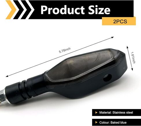2 PCS Motorcycle Turn Signal Lights, LED Arrow Projection Indicator with 27 RGB Lighting Modes, Super Bright Waterproof Running Blinker for Front & Rear, Modified Part for Motorcycle (Yellow) in Saudi Arabia