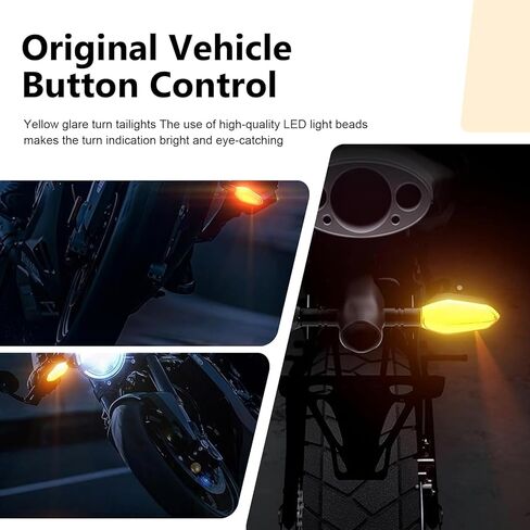 2 PCS Motorcycle Turn Signal Lights, LED Arrow Projection Indicator with 27 RGB Lighting Modes, Super Bright Waterproof Running Blinker for Front & Rear, Modified Part for Motorcycle (Yellow) in Saudi Arabia