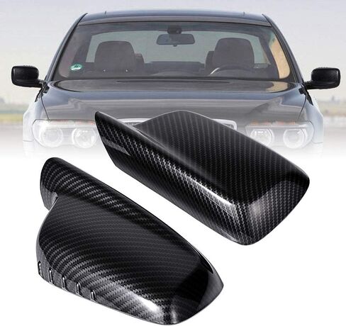 Astra Depot Compatible For Side Mirror Cover Cap 1999 2006 E46 E65 E66 330ci 323Ci 325Ci 328Ci 745i 750i 760i 2000-2008 Car Door - Left & Right (Carbon Fiber) in Kuwait