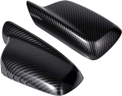 Astra Depot Compatible For Side Mirror Cover Cap 1999 2006 E46 E65 E66 330ci 323Ci 325Ci 328Ci 745i 750i 760i 2000-2008 Car Door - Left & Right (Carbon Fiber) in Kuwait