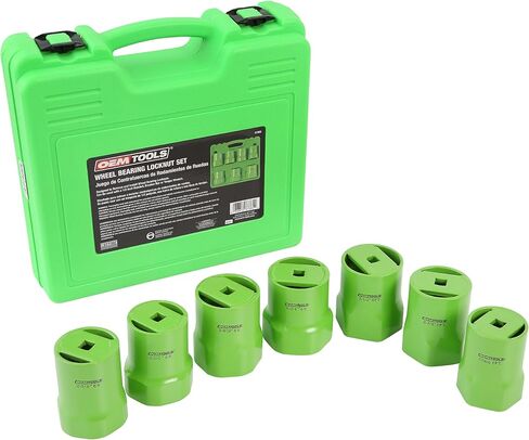 OEMTOOLS 37385 مجموعة صواميل محمل العجلات المكونة من 7 قطع، إزالة وتثبيت صواميل محمل العجلات، للاستخدام مع العديد من سيارات الدفع الرباعي والشاحنات دودج وفورد وتويوتا in Kuwait