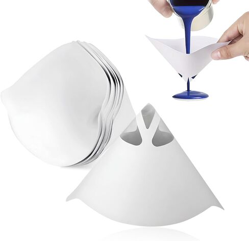 DXNQ 50 PCS 100 Micron Cone Paint Strainers, Paper Paint Screen Funnels with Fine Nylon Mesh, Universal Cone Paint Filters for Screening Paint Gasoline Fuel, Car Accessories in Kuwait
