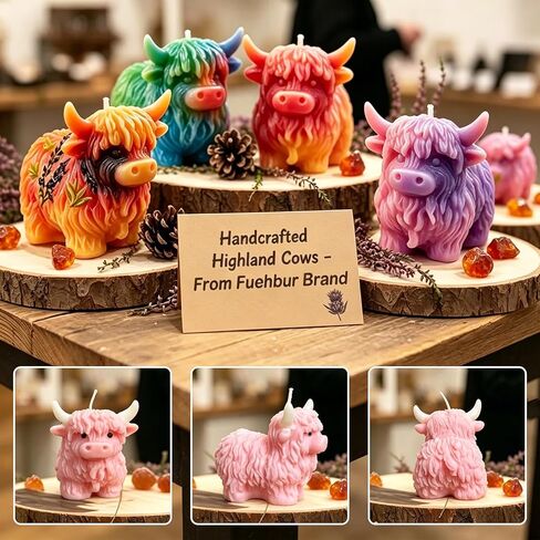 Highland Cow Silicone Candle Molds, 3D Cute Cow Animal Shape Epoxy Resin Soap Moulds for Chocolate Cake DIY, Keychain Jewelry Pendant Candle Making Art Craft Decor in Saudi Arabia