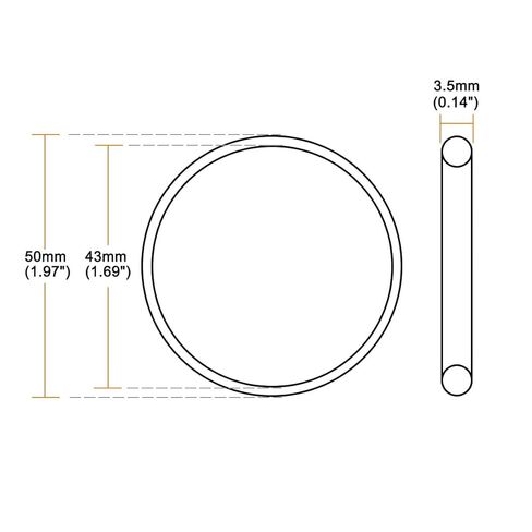 Uxcell O-Rings مطاط الفلور 43 مم × 50 مم 3.5 مم حلقات الختم حشية الختم in Kuwait