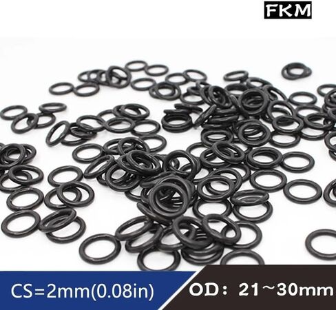 5PCS Fluorine Rubber Ring Black FKM O-ring Seal OD21/22/23/24/25/26/27/28/29/30 * 2mm O Oil Fuel Gasket Sealing Washer(22x18x2mm,5pieces) in Kuwait