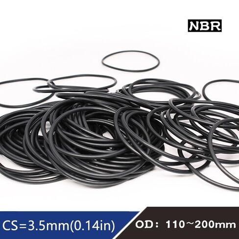 1 قطعة حلقة مطاطية سوداء NBR ختم O CS3.5mm OD110/135/140/145/150/200 مللي متر O-حلقة مانعة للتسرب حلقات مقاومة الزيت غسالة (110x103x3.5 مللي متر ، 2 قطع) in Kuwait
