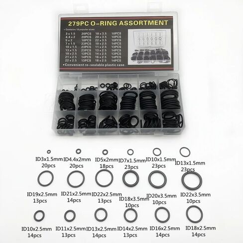 NBR O Ring Rubber Washer Seals Assortment Black O-Ring Set Nitrile Washers for Car Gasket in Kuwait