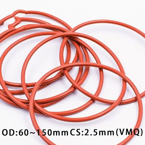 10pcs/lot Red Ring Silicone O ring CS2.5mm Thickness OD 55/60/65/70/75/80/85/90/95/100/150mm Rubber O-Ring Seal VMQ Gasket Rings(85x80x2.5mm) in Saudi Arabia