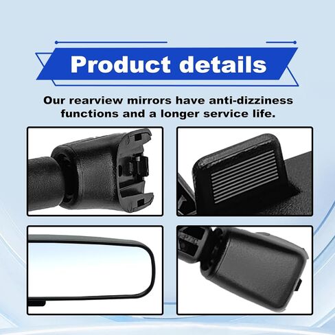 Interior Rear View Mirror Assembly Compatible With Nissan Rogue Altima NV1500 NV2500 NV3500 Frontier Tiida Sentra Titan Fairlady 350Z Anti-Glare Function Rear View Mirror Replace 96321-2DR0A in Kuwait