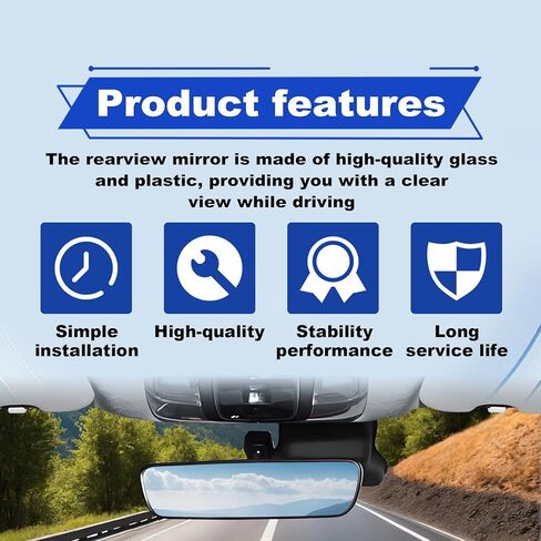 Interior Rear View Mirror Assembly Compatible With Nissan Rogue Altima NV1500 NV2500 NV3500 Frontier Tiida Sentra Titan Fairlady 350Z Anti-Glare Function Rear View Mirror Replace 96321-2DR0A in Kuwait