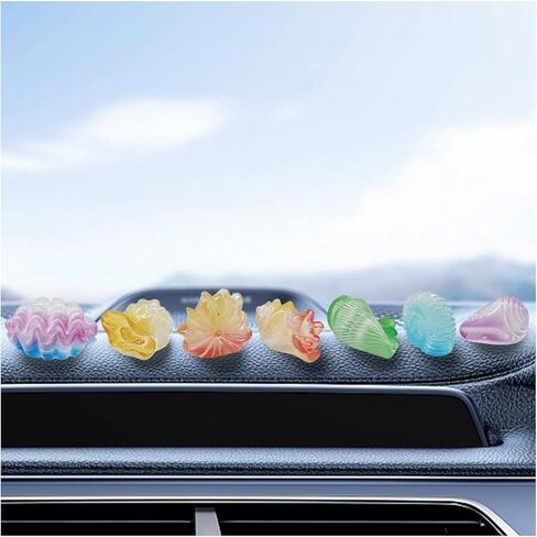Craedli 7PCS Luminous Conch Shell Car Dashboard Decorations, Cute Mini Resin Figurines Car Interior Rear View Mirror Decoration Accessory, Glow in Dark Ocean Theme Ornaments for Home Office(Shell) in Saudi Arabia