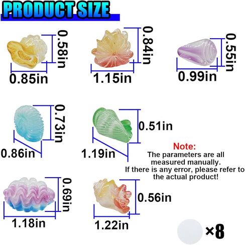 Craedli 7PCS Luminous Conch Shell Car Dashboard Decorations, Cute Mini Resin Figurines Car Interior Rear View Mirror Decoration Accessory, Glow in Dark Ocean Theme Ornaments for Home Office(Shell) in Saudi Arabia