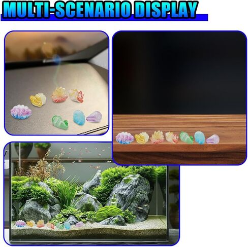 Craedli 7PCS Luminous Conch Shell Car Dashboard Decorations, Cute Mini Resin Figurines Car Interior Rear View Mirror Decoration Accessory, Glow in Dark Ocean Theme Ornaments for Home Office(Shell) in Saudi Arabia