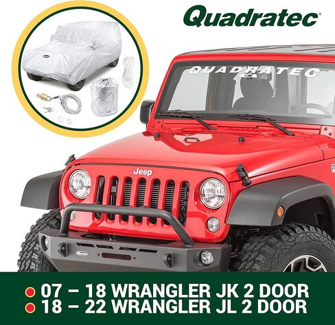 غطاء سيارة Quadratec Hail Guard 5 طبقات - يناسب جيب رانجلر JK & JL 2007-2023 - غطاء جيب جيب رانجلر غطاء جيب رانجلر غطاء المطر جيب غطاء المطر - يتضمن حقيبة تخزين - قماش سريع الجفاف in Kuwait