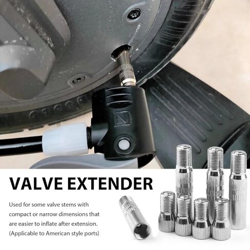 4 PCS Valve Stem Extenders, 27mm Screw-on Car Tire Valve Stem Extension Adapter, Universal Metal Wheel Tyre Cap Extender for Motorcycle Truck Van RV, Car Accessories in Kuwait