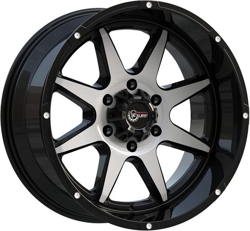 Rugged TUFF RT800 6x135 Wheels Rims 20x10 Set Gloss Black Machined Face Compatible With Ford F150 F-150 Expedition, Lincoln Navigator Mark LT -18 Offset 6-Lug, QTY 4 in Kuwait
