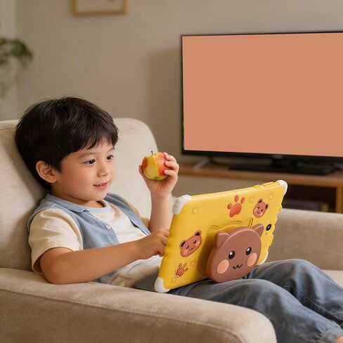 تابلت Brrnoo Kids مقاس 7 بوصة وسعة 128 جيجابايت وواي فاي قابل للتوسيع مع حافظة مقاومة للصدمات للتحكم الأبوي وجهاز تعلم الألعاب التعليمية الفنية للأطفال والأطفال (بني) in Saudi Arabia