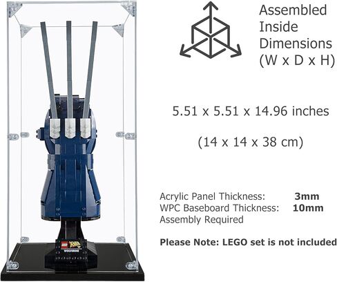 حافظة عرض أكريليك متوافقة مع مخالب Adamantium من Lego Wolverine #76250 حافظة عرض مقاومة للغبار (الحافظة فقط) (لم يتم تضمين مجموعات Lego) in Kuwait