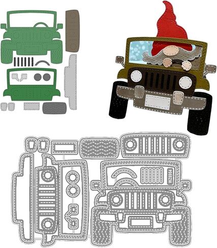 Metal Cutting Dies Car Gnome Accessories Die Cuts for Making Birthdays Greeting Card DIY Photo Album Paper Embossing Card Making Decoration Scrapbooking (Z6967-Dies) in Saudi Arabia