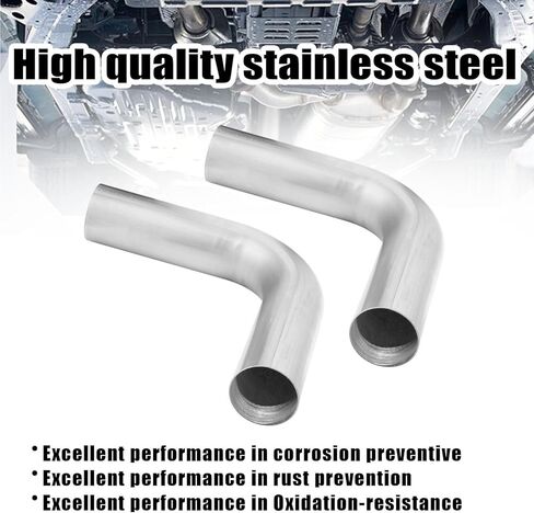 MXA 2 1/2 90 Degree Exhaust Pipe,2.5 inch Exhaust Elbow Pipe,90 Degree Stainless Steel Exhaust Bend Pipe, 90 ° DIY Custom Mandrel Exhaust Tubing 2 Pack (2.5" x5.9") in Saudi Arabia