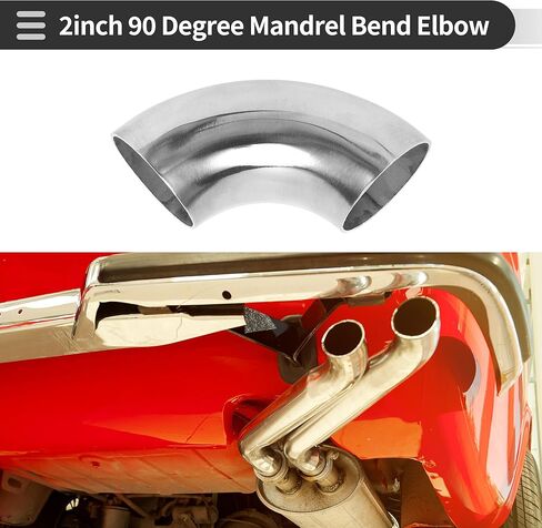 Motoforti 2 قطعة 90 درجة مغزل بيند الكوع ماسورة عادم السيارة الأنابيب 2 بوصة OD سمك 1.2 مللي متر/18GA 51x135x1.2 مللي متر 201 الفولاذ المقاوم للصدأ 2 قطعة in Kuwait
