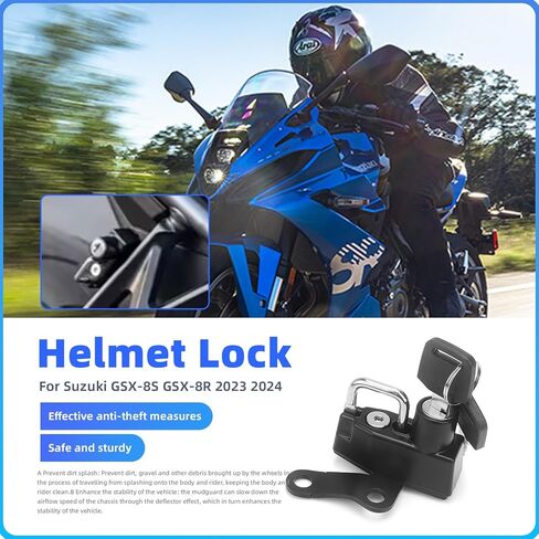 2024 GSX8R Motorcycle Helmet Anti-Theft Lock Safety Lock Helmet Securit Haning Hook For Suzuki GSX-8S GSX-8R GSX8S GSX8R 2023-2024,2 Keys in Kuwait