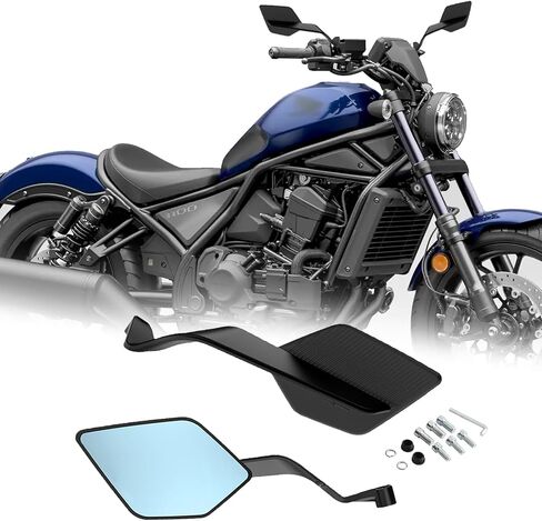 For Rebel 1100/DCT Rebel 250 S Edition E-Clutch REBEL 250 300 500 CMX/CM 1100 300 250 500 2018-2026 Motorcycle Invisible Adjustable Rearview Mirror Kit (Clear lenses) in Saudi Arabia