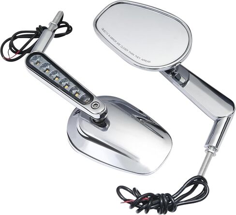 TCT-MOTORPARTS كروم العضلات مرايا الرؤية الخلفية LED إشارات الانعطاف تناسب هارلي ديفيدسون V-Rod VRSCF in Kuwait