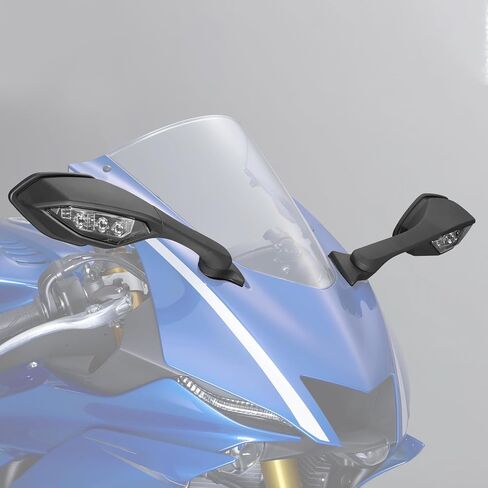Green-L Rearview Side Mirror with LED Turn Signal Light Fit for Yamaha YZF R1 2015-2025 R1S 2016-2018 R1M 2016-2024 R6 2017-2022 in Kuwait