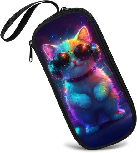 HiMagics Children's Pencil Case, Large Zipper Pencil Pouch for Boys with Two Compartments Boys Pen Pouch for School Wolf Pencil Bag, Black in Kuwait