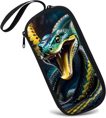 HiMagics Children's Pencil Case, Large Zipper Pencil Pouch for Boys with Two Compartments Boys Pen Pouch for School Wolf Pencil Bag, Black in Kuwait
