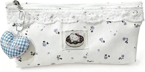 Cute Pencil Case Women Pencil Pouch, Cottagecore Aesthetic Pen Pouches with Lace Trim, Floral Print Makeup Bag for Purse Soft Fabric in Saudi Arabia