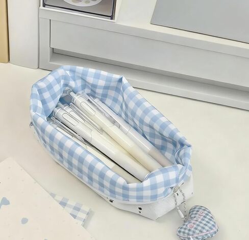 Cute Pencil Case Women Pencil Pouch, Cottagecore Aesthetic Pen Pouches with Lace Trim, Floral Print Makeup Bag for Purse Soft Fabric in Saudi Arabia